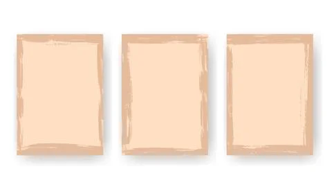 Set of vertical frames with grunge border Stock Illustration