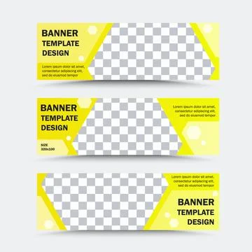 Set of vertical horizontal vector banner templates in yellow Stock Illustration