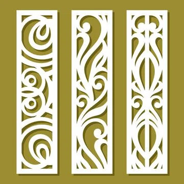 Set of vertical rectangular panels, lattice, bookmark.  Stock Illustration