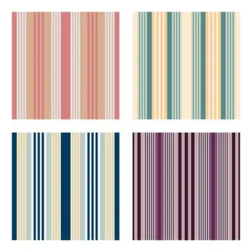 Set of Vertical stripes seamless print vector Stock Illustration