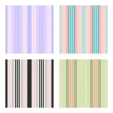 Set of Vertical stripes seamless print vector Stock Illustration
