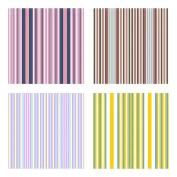 Set of Vertical stripes seamless print vector Stock Illustration