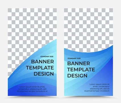 Set of vertical vector banner templates in blue and black Stock Illustration