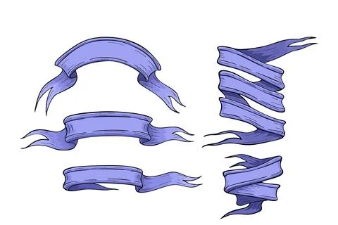 Set of very peri ribon Stock Illustration