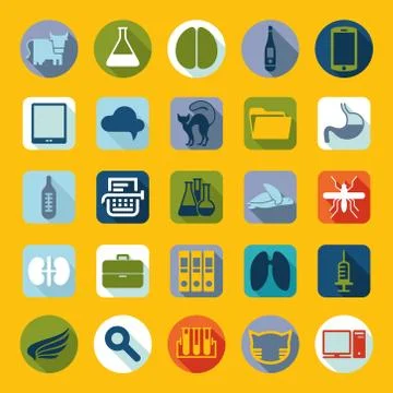 Set of veterinary flat icons Stock Illustration