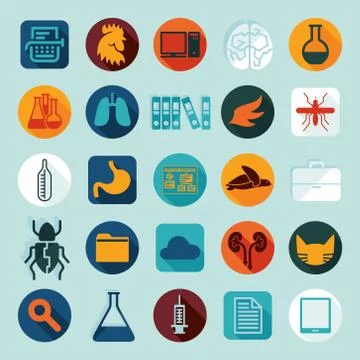 Set of veterinary flat icons Stock Illustration
