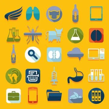 Set of veterinary flat icons Stock Illustration
