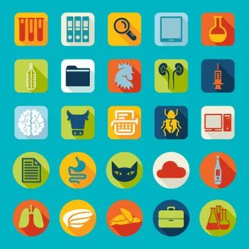 Set of veterinary flat icons 스톡 일러스트