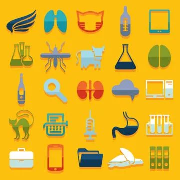 Set of veterinary flat icons 스톡 일러스트
