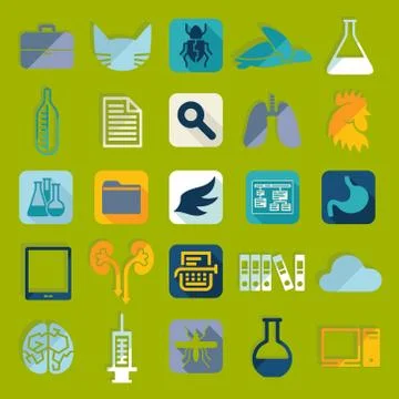 Set of veterinary flat icons Stock Illustration