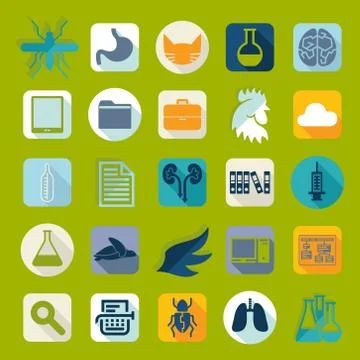 Set of veterinary flat icons 스톡 일러스트