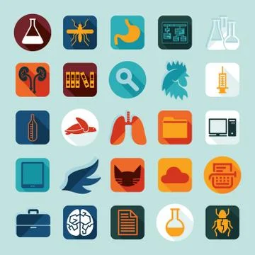 Set of veterinary flat icons 스톡 일러스트