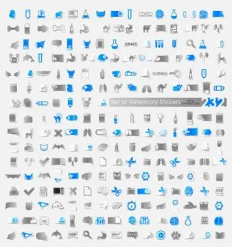 Set of veterinary stickers Stock Illustration