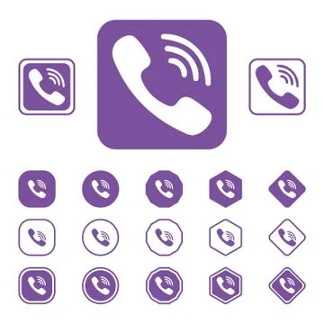 Set of Viber flat icon on a white background Stock Illustration
