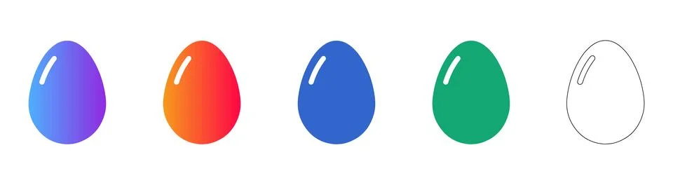 Set of Vibrant Egg Icons Stock Illustration