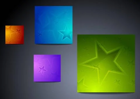 Set of vibrant star posters. Eps 10 vector illustration Set of vibrant sta... Stock Photos