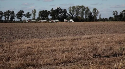 Set of Vibroseis at Work  Stock Footage 44213105