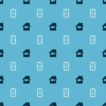 Set Video camera Off in home and chat conference on seamless pattern. Vector Stock Illustration