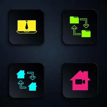 Set Video camera Off in home, chat conference, Online working and Cloud storage Stockillustratie