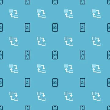 Set Video camera Off on mobile and Online working on seamless pattern. Vector Illustrazione stock