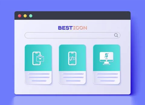 Set Video camera Off on mobile, Freelancer and Mute microphone computer icon 스톡 일러스트