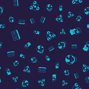Set Video chat conference, Question and Answer, Meeting and on seamless pattern Illustrazione stock
