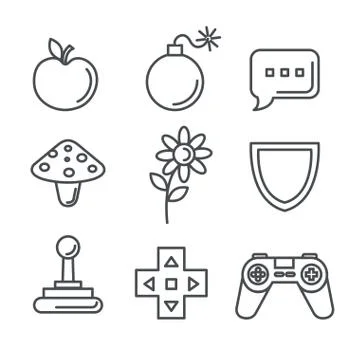 Set video game entertaining items symbols Stock Illustration