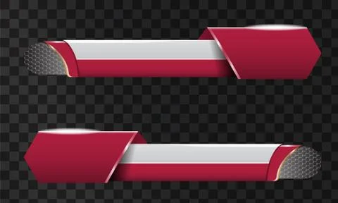 Set of Video headline title or lower third template. Unique banner design for Illustrazione stock