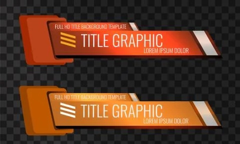 Set of Video headline title or lower third template. Unique banner design for Illustrazione stock