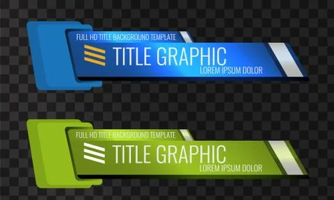Set of Video headline title or lower third template. Unique banner design for Stock Illustration