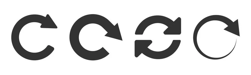 Set Video play button like simple replay icon isolated on black and white. Stock Illustration