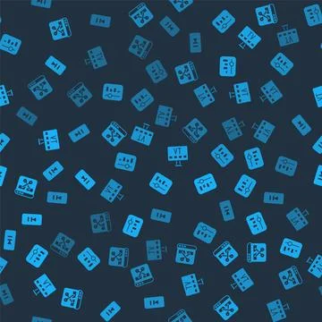 Set Video recorder or editor, Music equalizer, Smart Tv and Pause button on.. Stock Illustration