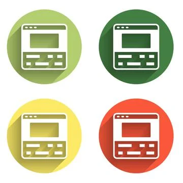 Set Video recorder or editor software on laptop icon isolated with long sha.. イラスト素材