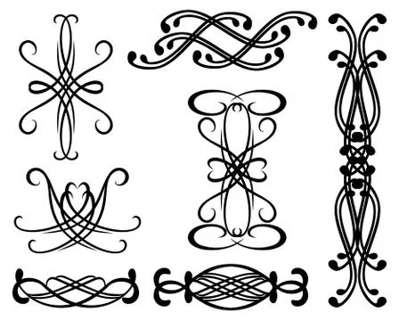 Set of vignettes and border. EPS10 vector illustration Illustrazione stock