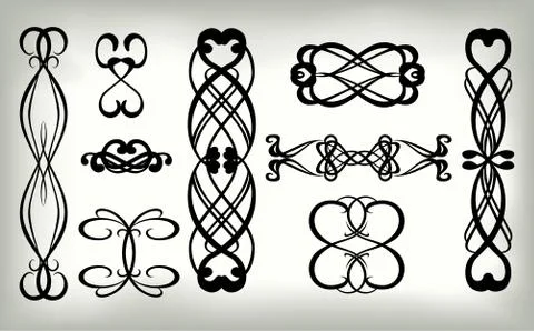 Set of vignettes and patterns. EPS10 vector illustration Stock Illustration