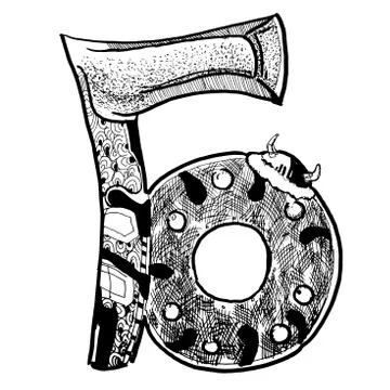 Set viking items, horned helmet, shield, ax viking hand drawn vector Stock Illustration