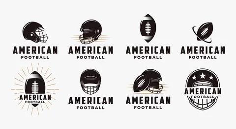 Set of vintage badge patch emblem American football sport logo Stock Illustration