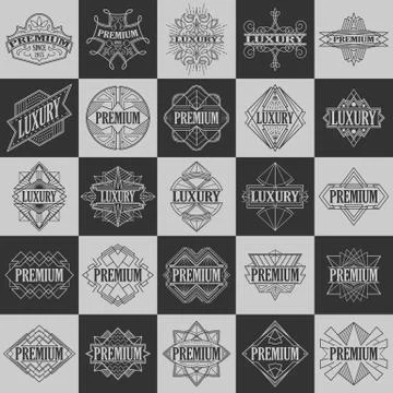 Set of Vintage badges. Stock Illustration