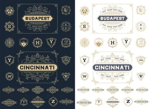 Set of vintage badges Stock Illustration