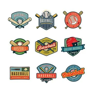 Set of vintage baseball logos. vector illustration Illustrazione stock