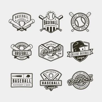 Set of vintage baseball logos. vector illustration Stock Illustration