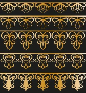 Set of vintage borders, baroque elements. Vector. Vintage elements for the de Stock Illustration