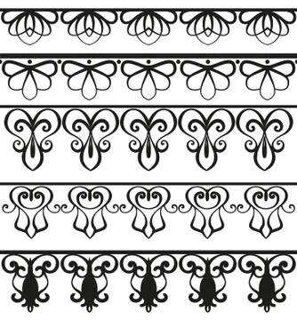 Set of vintage borders, baroque elements. Vector. Vintage elements for the de Stock Illustration