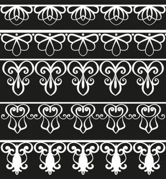 Set of vintage borders, baroque elements. Vector. Vintage elements for the de Stock Illustration