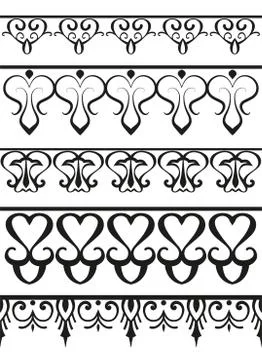Set of vintage borders, baroque elements. Vector. Vintage elements for the de Stock Illustration