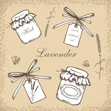 Set of vintage bottles Stock Illustration