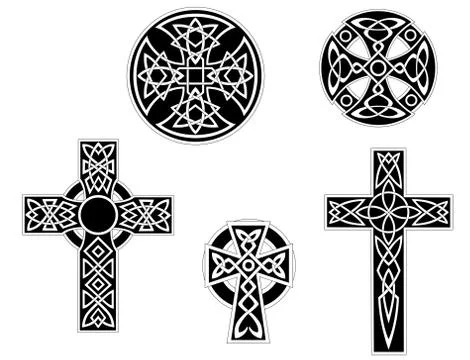 Set of vintage celtic crosses Illustrazione stock