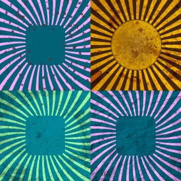 Set Vintage Colored Rays background. EPS10. Vector Stock Illustration