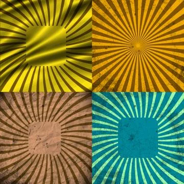Set Vintage Colored Rays background. Stock Illustration