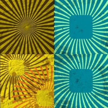 Set Vintage Colored Rays background. Stock Illustration